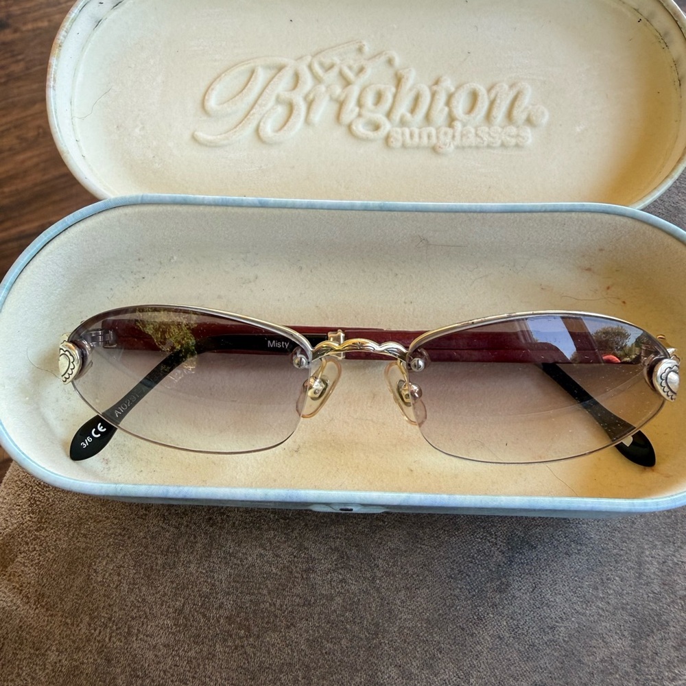 Brighton Sunglasses with Silver and Brown Accents
